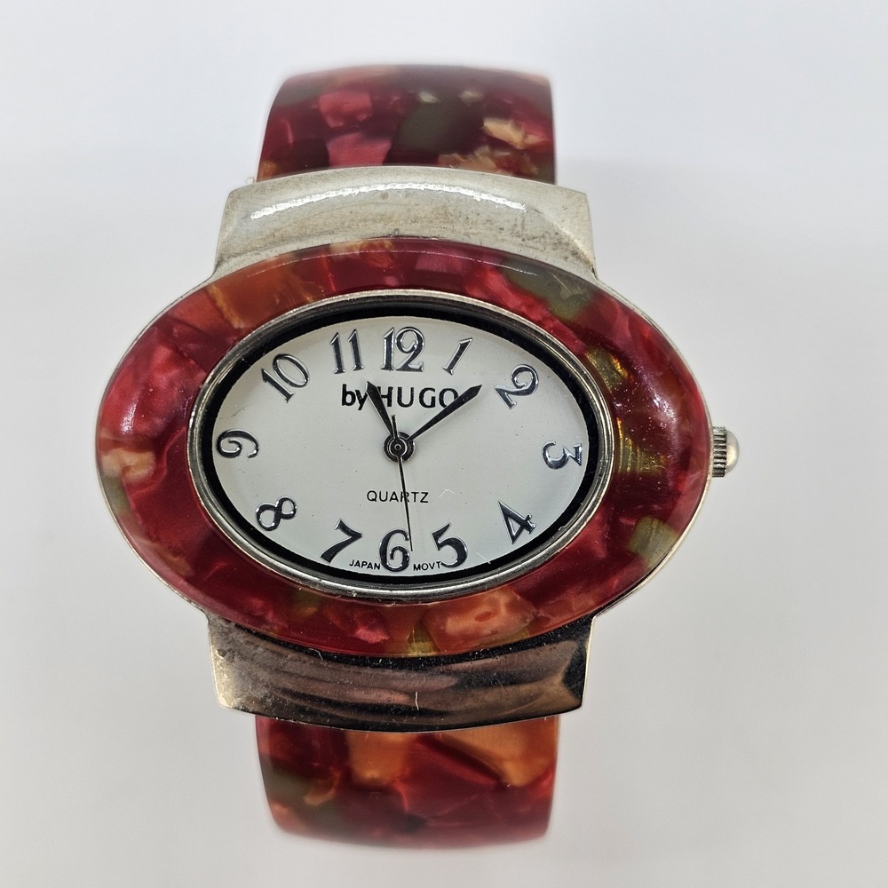 Women's Analog Cuff Watch 42MM White Dial Multicolor Cuff Bands 5" NEW Battery - Picture 3 of 10